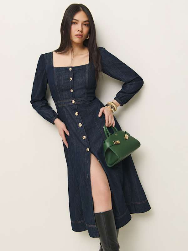 Celeste Denim Midi Dress - Liffey